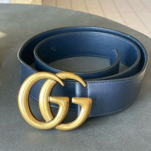 Navy Gucci Belt size 90